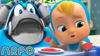 ARPO Teaches Baby Daniel Hand Painting! | 2 HOURS OF ARPO! | Funny Robot Cartoons for Kids!