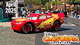 FULL Walkthrough of Disneyland California Adventure April 2025 w/ Radiator Springs Racers Full Ride!