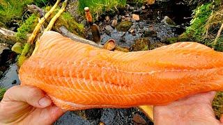 You've never seen SALMON cooked like this | Relaxing ASMR in Nature