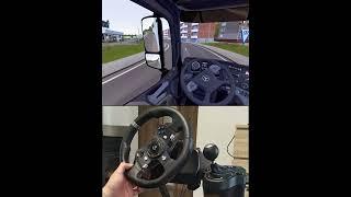 ETS2 Mercedes Actros whole city is a big traffic jam Logitech Steering Wheel Manual Shifter #truck