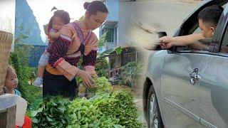 Harvest vegetables from the garden to sell, save money to treat mother's illness. single mother