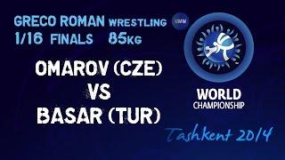 1/16 Finals - Greco Roman Wrestling 85 kg - OMAROV (CZE) vs BASAR (TUR) - Tashkent 2014