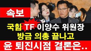 [속보] 국민의힘 TF 이양수 위원장, 방금 의총 끝나고, 윤 퇴진시점 결론은.. [레지스탕스TV, 정광용TV]