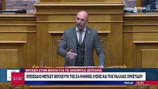 Βουλή για τα ομόφυλα ζευγάρια: Επεισόδιο μεταξύ βουλευτή της Ελληνικής Λύσης και της Ρ. Χριστίδου