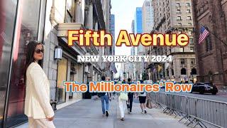 MILLIONAIRES’ ROW:Fifth Avenue Walking Tour [4K]   New York City 2024