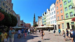 Walking Tour in Gdansk, Poland. City Hall Square, Marina, Ambersky, Wyspa Spichrzow, Olowianka