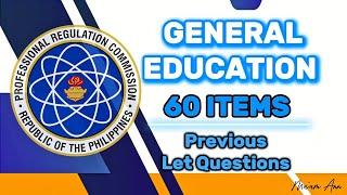 GENERAL EDUCATION | 60 Items Let Questions 2024 #let #gened