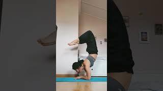  Practicing scorpion pose #shorts #yoga