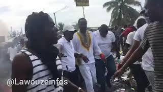 Sénateur Antonio Cheramy nan tèt manifestation zone Gérald bataille