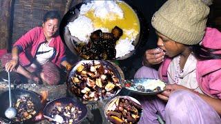 Pork fry and rice in pastoral Nepal || Young couples in himalaya Nepal