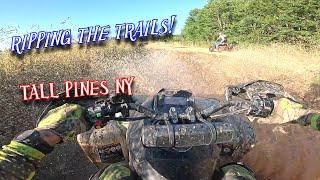 ATV trail riding at Tall Pines NY - Can Am Renegade 1000xxc - Polaris scrambler XP 850