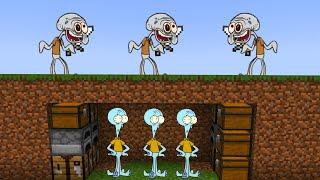 3 Speedrunners Squidwards VS 3 Hunters Insane Squidwards