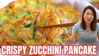 EASY, CHEAP & DELICIOUS! CRISPY Korean Zucchini Pancake Recipe: ANYONE CAN MAKE THIS! 바삭바삭한애호박 부침개