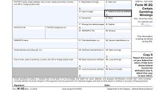 IRS Form W-2G walkthrough (Certain Gambling Winnings)