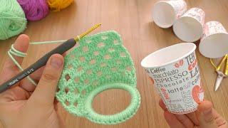 VERY NICE IDEA! My friends liked the souvenir gifts that I knit with paper cups- TREND CROCHET IDEA