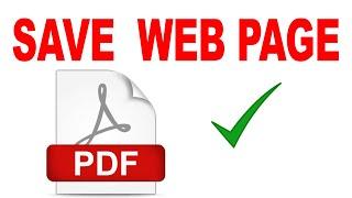 SAVE WEB PAGE TO PDF FILE