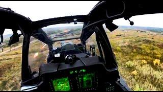 Attack Helicopter Live fire . Cockpit View