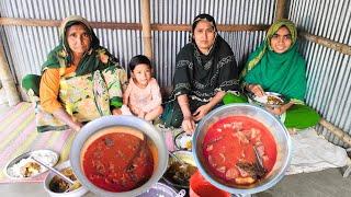 আজকে ধান মাড়াই করলাম আর লাভলীর হাতে গরুর মাংস রান্না ও খাসির মাংস রান্না