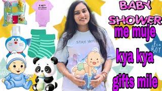 Baby shower me mujhe gifts me kya kya mila🩵 !! गोद भराई में मिले मुझे बहुत सारे 