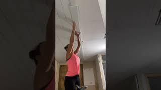 DIY Cover your popcorn ceiling! How to add Shiplap to your ceiling! Viral Tiktok series!