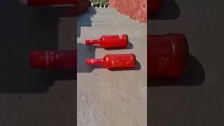 Green vs Orange breaking glass bottles! Experiment on Stairs #shorts #asmr #satisfying