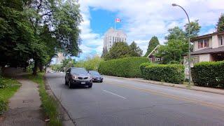 Walking to City Hall in VANCOUVER BC Canada. Tour from East to West.