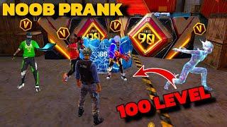 Noob No internet Prank  लेकिन सामने V badge Player आ गया  100 Level Emote Player Garena free fire