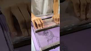 screen printing a 'stranger things' shirt! - #shorts #screenprinting #strangerthings #bts