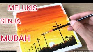 Tutorial || MELUKIS/MENGGAMBAR PEMANDANGAN SENJA/SORE HARI || INDOart