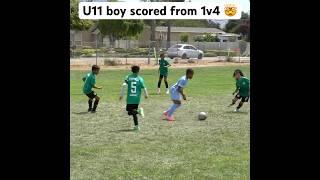 U11 boy scored from 1v4 situation  #soccer #golazo #u11