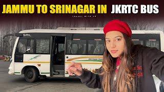 Jammu to Srinagar in JKRTC Mini Bus journey  जम्मू से कश्मीर बस  Travel with Jo