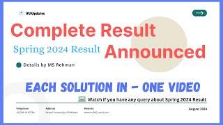 VU final term result 2024 | How Check Grade Book & Understand Result | Complete result Announced