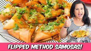 Easiest Samosas Ever Guaranteed! Flipped Method! Aloo Samosa Chaat Recipe in Urdu Hindi - RKK