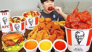 ASMR MUKBANG KFC 양념 치킨먹방! 치즈 햄버거 치즈스틱 후라이드치킨 & 레시피 CRISPY FRIED CHICKEN CHEESE BURGER EATING SOUND!