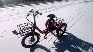 Electric Trike Mooncool TK-1 trike in the ice. Discount in description.