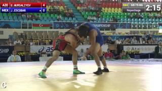 Repechage   Greco Roman Wrestling 75 kg   J ESCOBAR MEX vs E MURSALIYEV AZE   Tashkent 2014