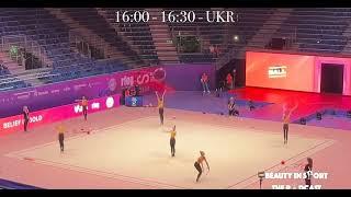 Group Team Ukraine 5 Hoops Podium Trainings - World Championships Valencia 2023