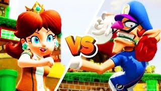 Mario Strikers Battle League - Daisy Vs Waluigi Gameplay (Hard CPU)