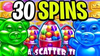 Unbelievable 30 Free Spin Bonus Jackpot on Sugar Rush 1000 Slot!