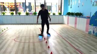 花样轮滑，基础动作展示及教学（前剪教学）easy and basic roller skating movements show and tutorial for advanced skater.