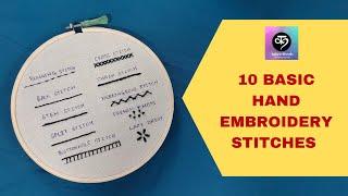 Basic Hand Embroidery Stitches | Embroidery for beginners| online embroidery class #kalaekhoob