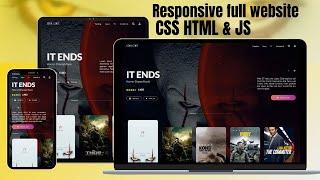 How to Create a Modern & Responsive Movie Website Landing Page | HTML, CSS & JavaScript, Carousel