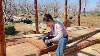 Chinese Style Wooden House Making Process. Skilled Carpenter China