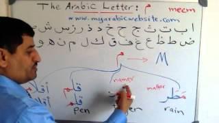 Learn Arabic Alphabet, The Arabic Letter: م meem