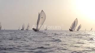 Sailors participate in the annual dhow sailing race Al Gaffal by AFP