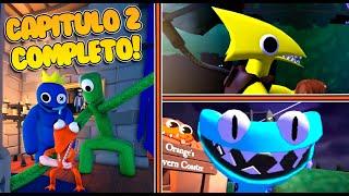 Cyan y Yellow SE COMEN a Orange, Blue y Green! RAINBOW FRIENDS Capítulo 2 Roblox! Amigos Arcoiris!