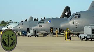 U.S. Armed Forces, Emerald Warrior. Powerful AC-130 Gunship aircraft during military exercises.