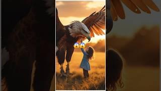 A little girl with eagle #trending #trendingshorts #tiktok