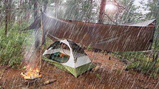 Camping Alone in Heavy Rain