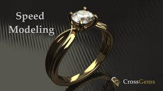 CrossGems Speed Modeling - Parametric Split Shank Ring from Scratch